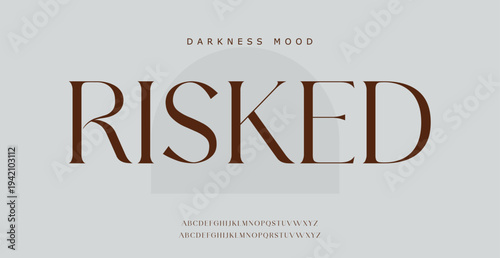 Risked Typography in Darkness Mood with Brown Letters on Gray Background