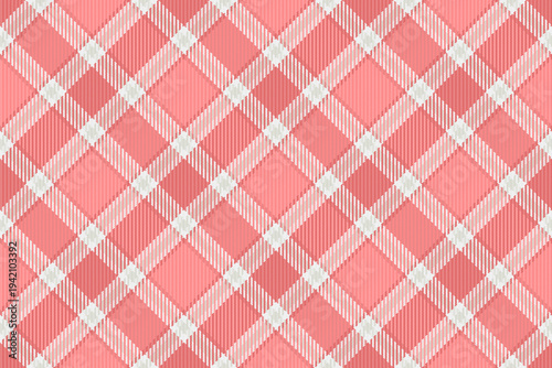 Brazil textile fabric background, website plaid seamless vector. Cloth texture check pattern tartan in red and white colors.