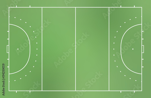 Top down view of field hockey pitch vector