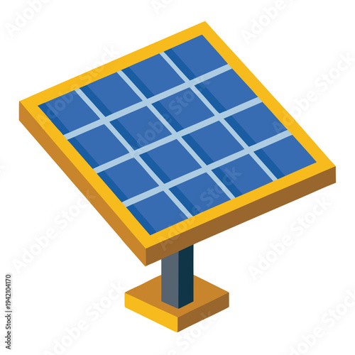 Clean Energy Solar Panel System Icon for Sustainable Technology Solutions and Eco Friendly Future