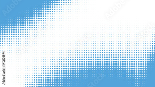 Blue Halftone Dot Corner Gradient Abstract Vector Background for Corporate Branding, Website Hero Banners, Startup Landing Pages and Modern Digital Presentation Layouts