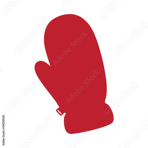 red mittens for winter isolated on white background