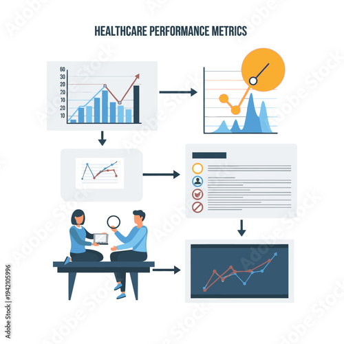 Visual representation of healthcare performance metrics analysis and improvement strategies.