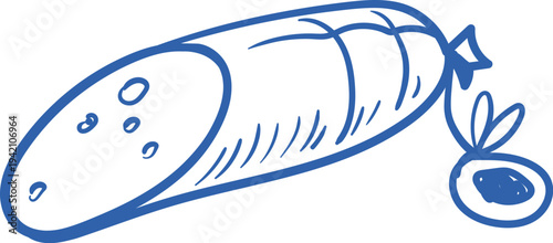 Salami Slice Hand Drawn Doodle
