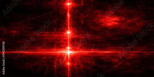 A bright fractal art wallpaper featuring a red, black, and blue motion pattern where fire and light energy glow in an abstract space explosion design with a white flash texture