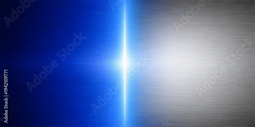 Abstract light blue metallic background with a brushed silver steel texture and a shiny stainless aluminum plate design featuring a soft spotlight on a sleek gray backdrop