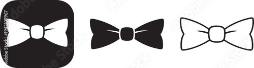Vintage bow tie bold line icon.