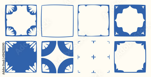 Tile Border Set Ornament Handdrawn