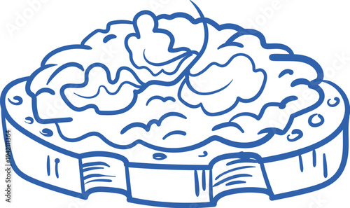 Toast With Spread Line Art