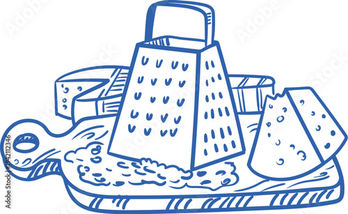 Cheese Grater On Board Sketch