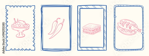 Food Icons Hand Drawn Doodle