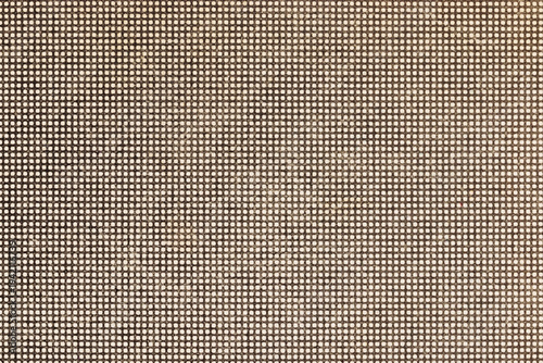 Checkered pattern on old vintage brown paper, book cover with retro grid print, background 60s, 70s