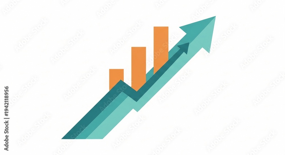 Fototapeta premium Rising Arrow Business Growth Financial Success Concept