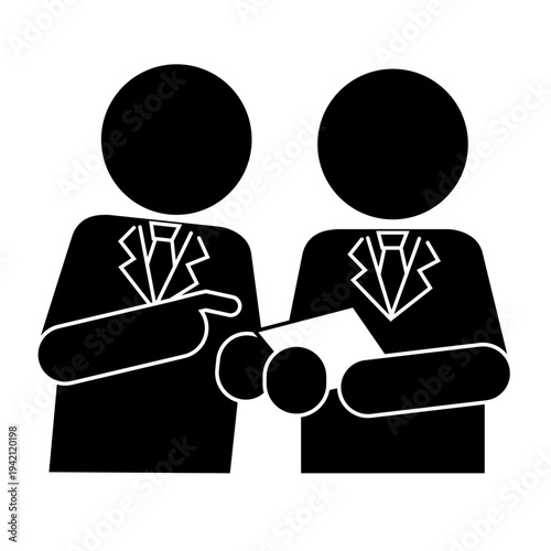 資料をダブルチェックするビジネスピクトグラム