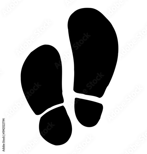 shoe sole icon footprints steps on white