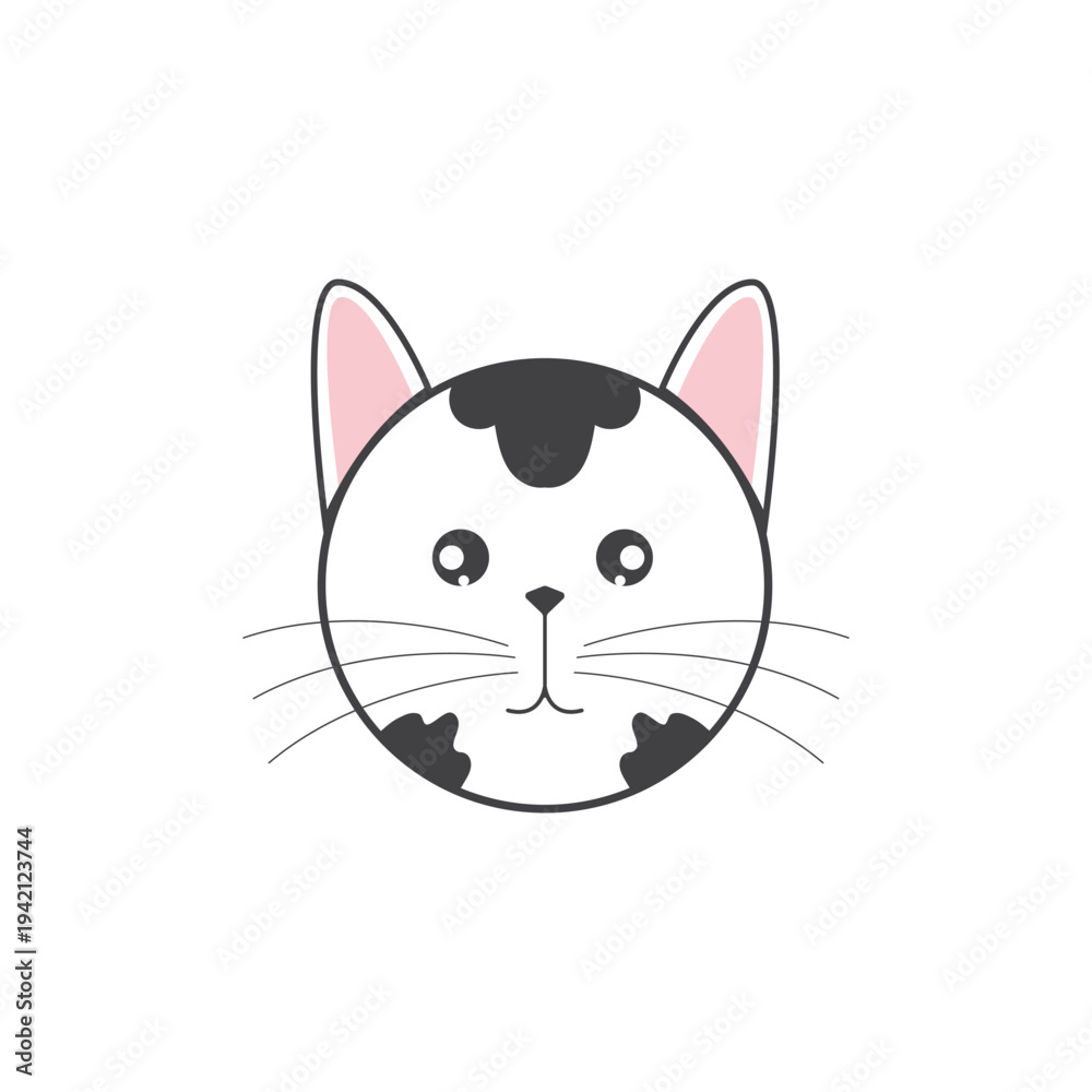Obraz premium cat cute head logo vector image
