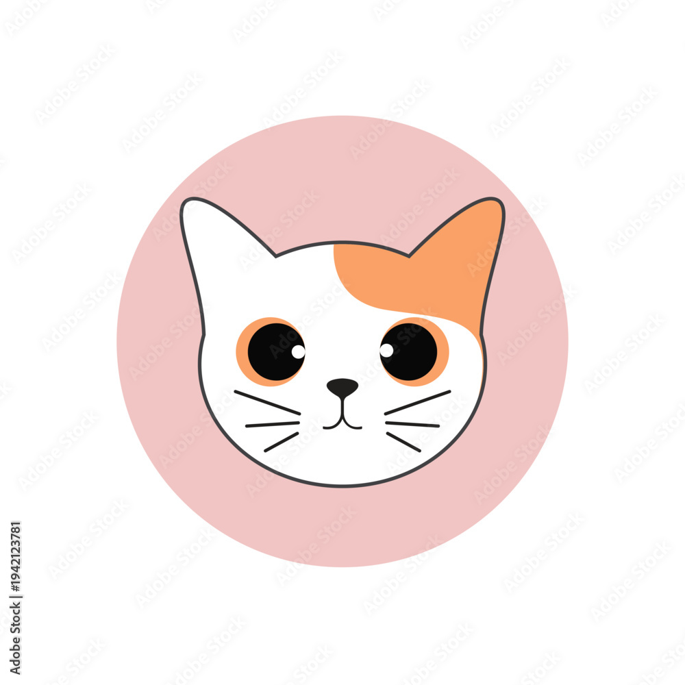 Obraz premium cat cute head logo vector image