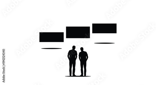 Set of 2 businessmen silhouettes vector