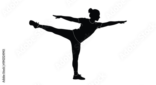 Vector silhouette of a woman in a yoga pose