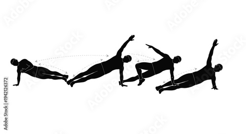 Set of 4 yoga poses vector illustrations