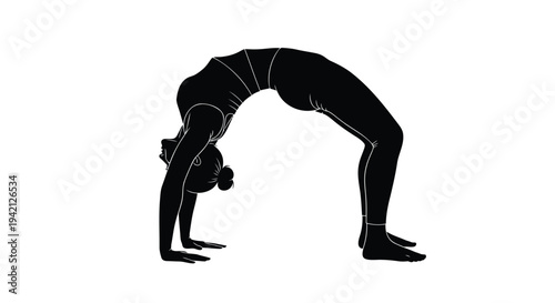 Vector illustration of a woman doing yoga bridge pose
