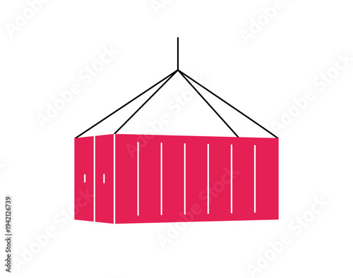 Illustration showing a shipping container being lifted, highlighting rising tariffs on goods transport amid global price hikes during this time.