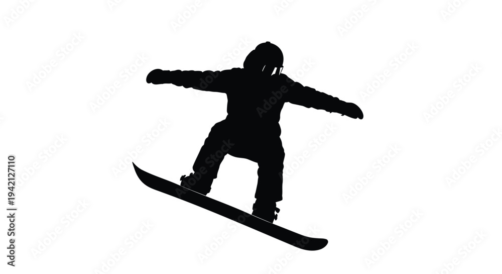 Naklejka premium Snowboarder silhouette vector