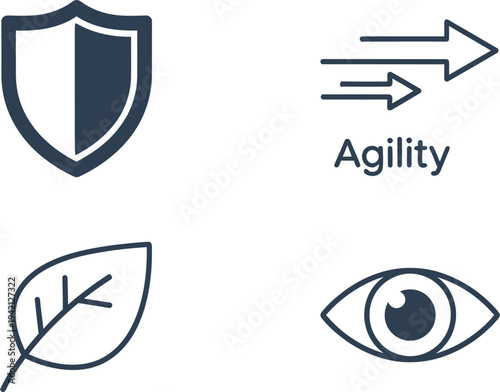 Security agility and vigilance icons