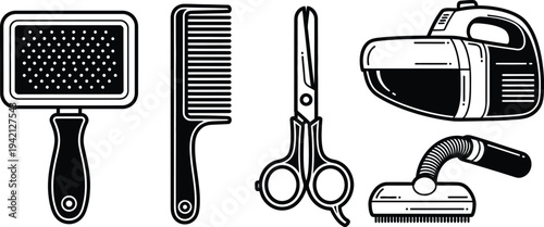 Vector graphic of hairdressing tools and equipment