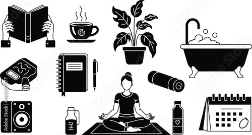Vector illustration of self care and wellness concepts