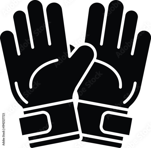 Vector graphic of black protective gloves for safety and industrial use