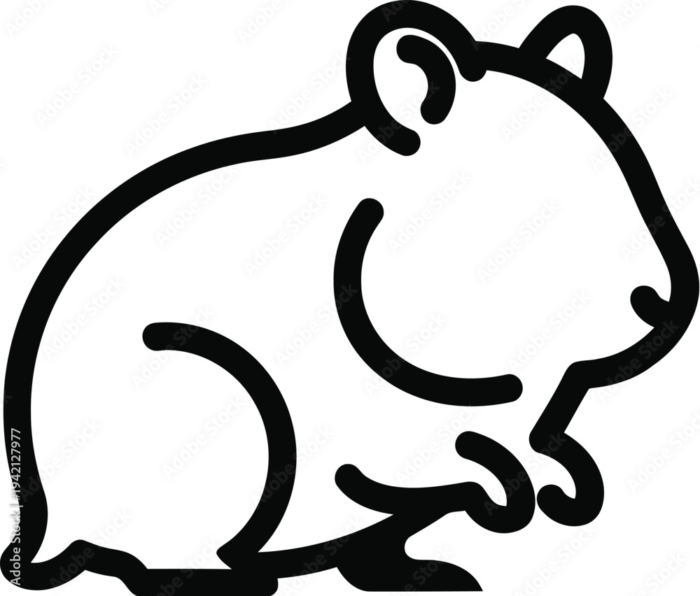 Obraz premium Vector illustration of a cute cartoon hamster