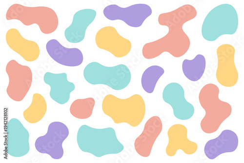 Collection from abstract forms for design and paint. Liquid silhouette drop in modern style. Basic stains isolated elements on white background