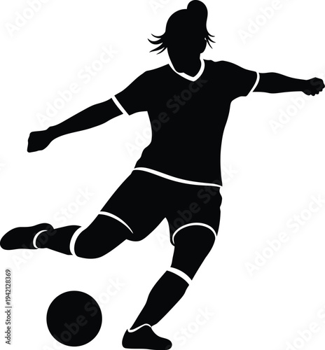 Vector illustration of a rugby player kicking a ball in motion