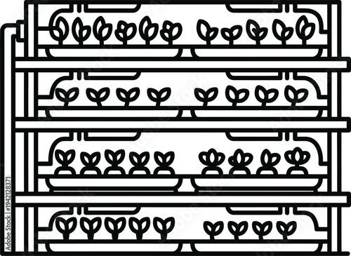 Vector illustration of a multi layered tulip planter system