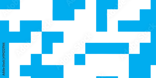 Abstract Blue Pixel Pattern Background With Geometric Grid Blocks for Modern Digital Design.