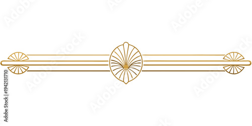 Elegant gold Art Deco horizontal divider, vector