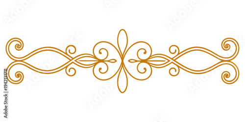 Elegant gold decorative divider scroll, vector