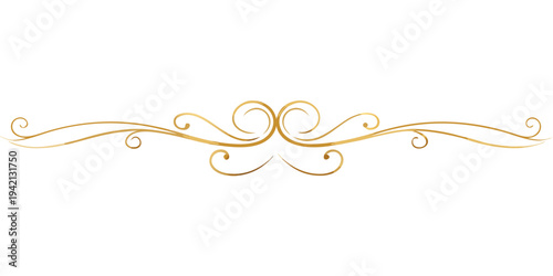 Elegant gold decorative flourish divider, vector