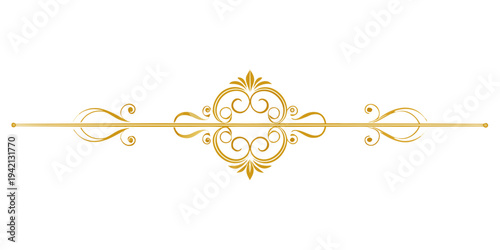 Elegant gold ornamental divider vector, vector