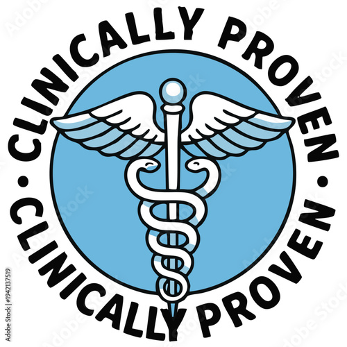Clinically Proven Medical Seal – Caduceus Symbol Badge for Healthcare, Pharmacy, and Scientific Products
