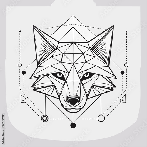 Geometric Wolf Head Illustration Design Element 2.