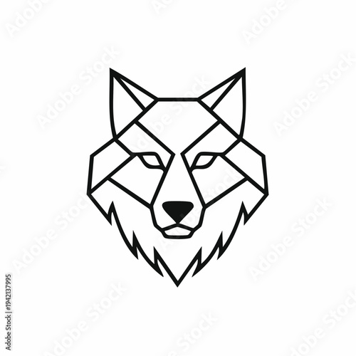 Geometric Wolf Head Illustration Design Element 3.