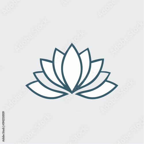 Simple Lotus Flower Illustration Design Element.