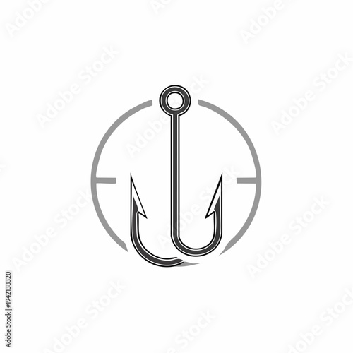 Metal Fishing Hook Illustration Design Element.