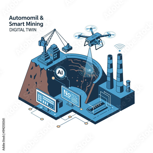 Digital Twin Technology Enhancing Automobil and Smart Mining Operations with AI and Drones.
