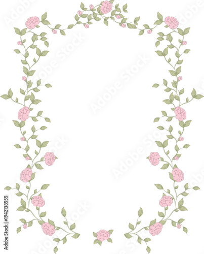 Floral Border Frame Handdrawn