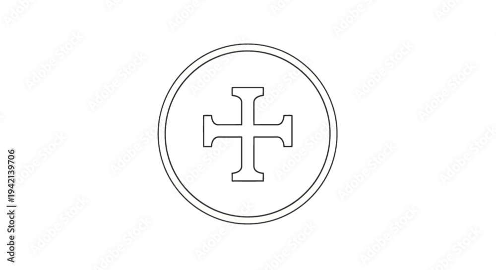 Fototapeta premium Elegant cross symbol within a circle for design and branding