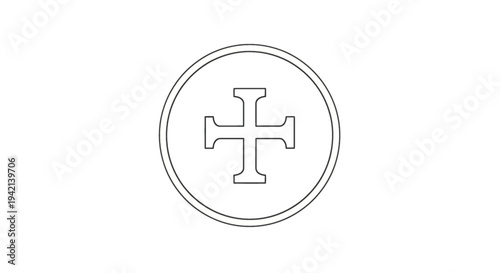 Elegant cross symbol within a circle for design and branding