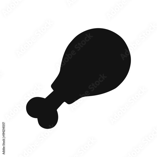 Chicken drumstick icon solid black icon set vector illustration